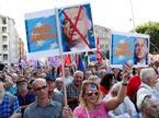 Protest v Budimpešti proti do Evrope sovražni politiki predsednika madžarske vlade Viktorja Orbana.