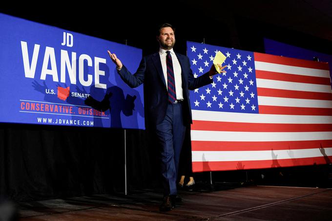 Trumpov podpredsedniški kandidat J. D. Vance govori o ženskah kot o "orodju za demografsko rast". | Foto: Reuters