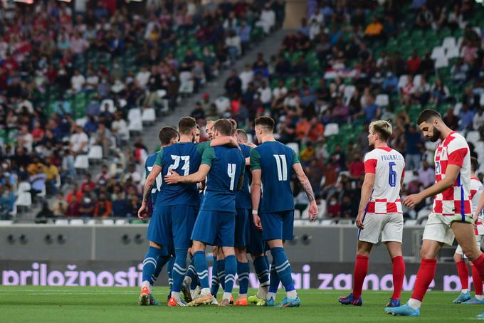 Slovenija je v četrtek v sodnikovem podaljšku prek Jake Bijola zatresla hrvaško mrežo in poskrbela, da se je dvoboj v Dohi končal brez zmagovalca (1:1). | Foto: Nogometna zveza Slovenije