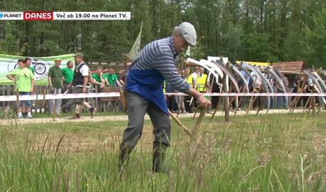 V Veliki Polani so se pomerili v košnji trave (video)