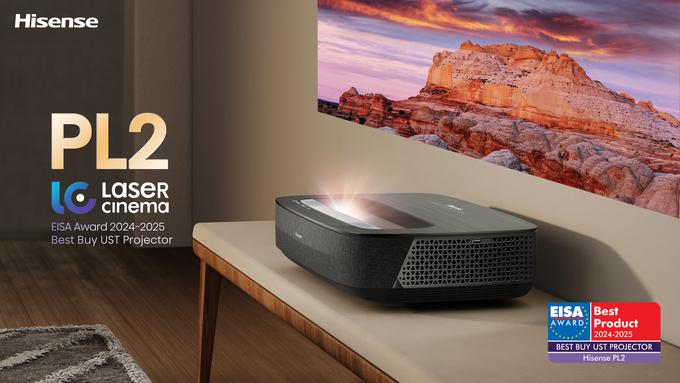 Laserski projektor Hisense Laser Cinema PL2 je prejel nagrado EISA Best Buy UST Projector 2024–2025. | Foto: Hisense