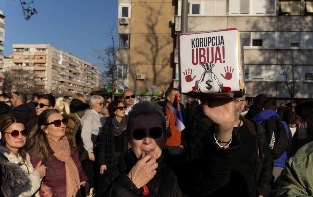 Novi Sad, protesti | Najbolj množična protesta sta bila v Beogradu 22. decembra in 27. januarja, ko se je po nekaterih ocenah v dveh dneh zbralo več kot dvesto tisoč ljudi. | Foto Reuters