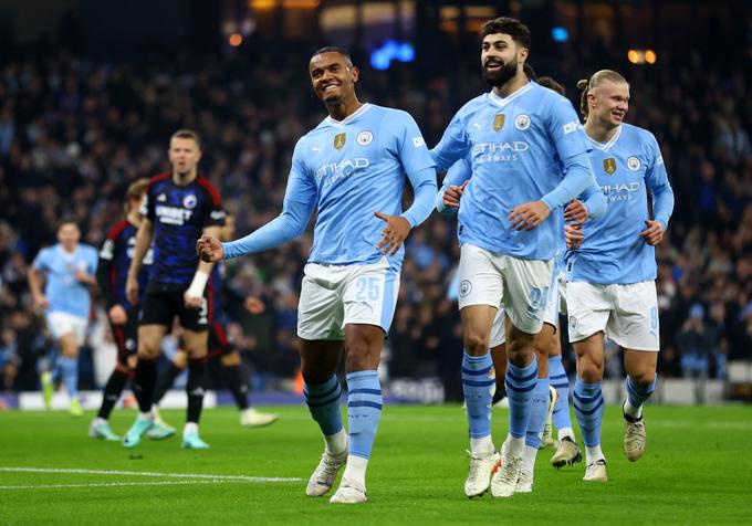 Naslov evropskega prvaka brani Manchester City. V četrtfinalu ga čaka Real Madrid, ki je v osmini finala izločil Šeškov in Kamplov RB Leipzig. | Foto: Reuters